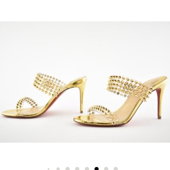 Christian Louboutin Gold Only Spikes 85 Sandals - Picture 7 of 12